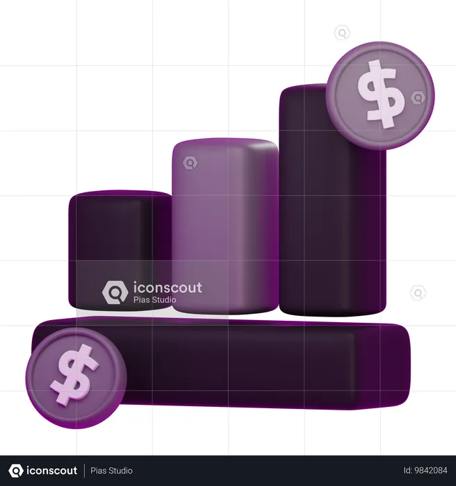 Crescimento financeiro  3D Icon