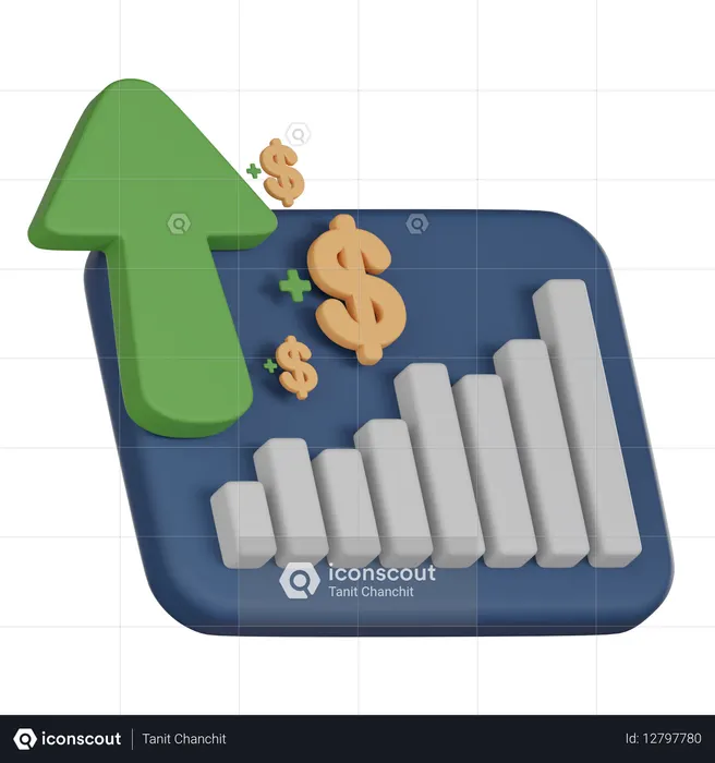 Crescimento financeiro  3D Icon