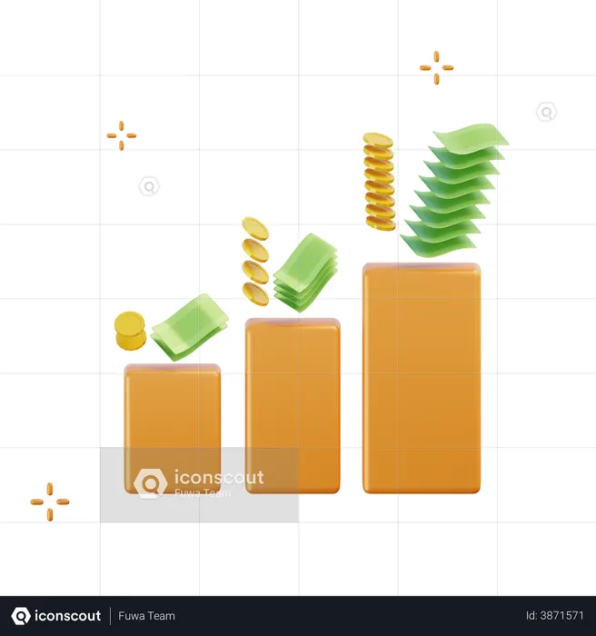 Crescimento financeiro  3D Icon