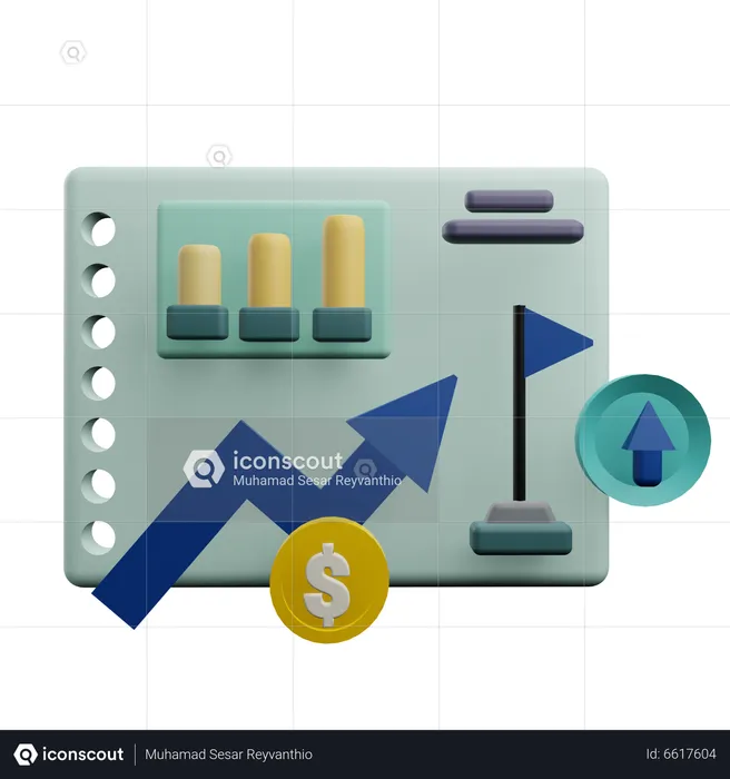 Crescimento financeiro em alta  3D Icon