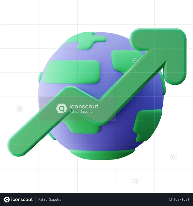 Crescimento global  3D Icon