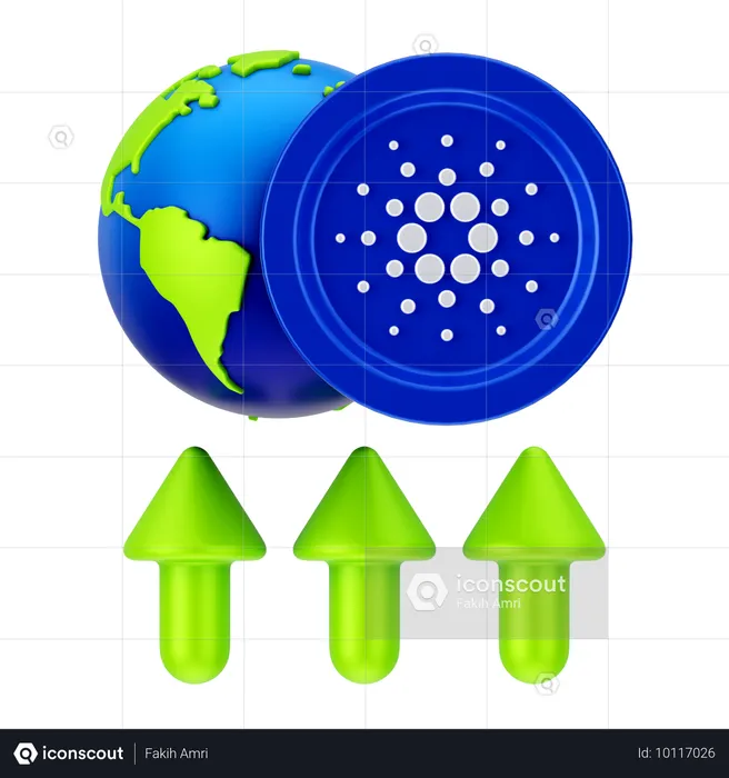 Crescimento global do cardano  3D Icon