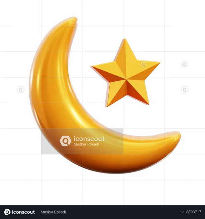 Cresent moon2  3D Icon