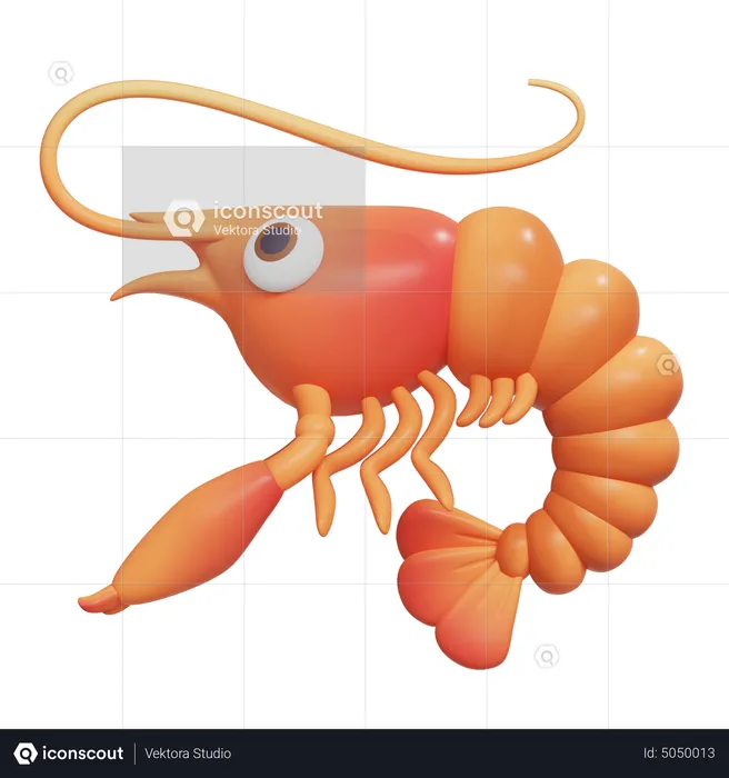Crevettes  3D Icon