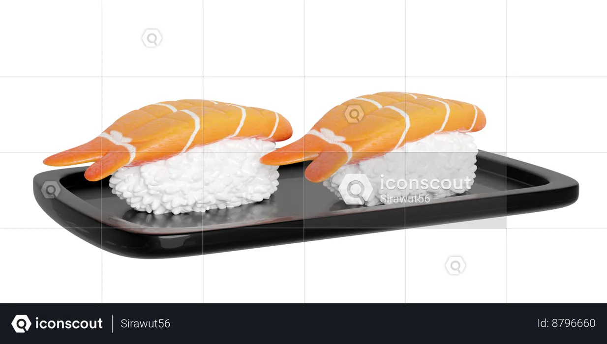 Sushi aux crevettes  3D Icon