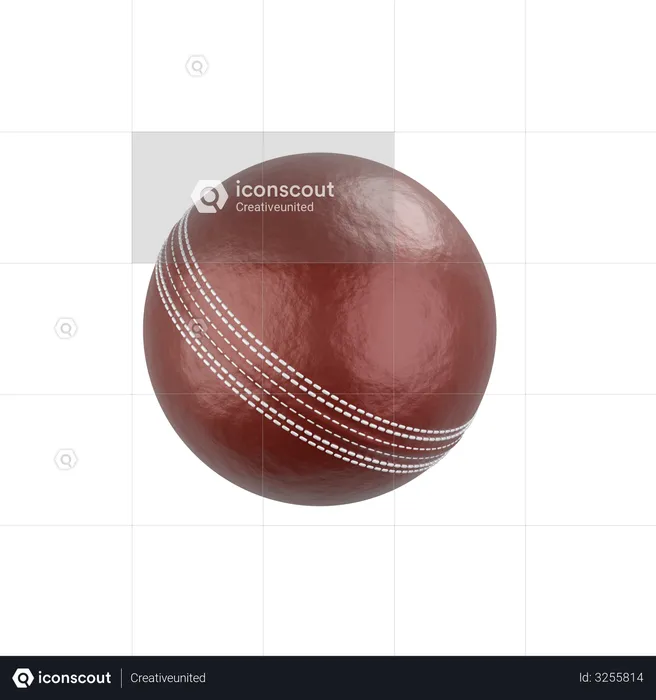 Cricket Ball  3D Illustration