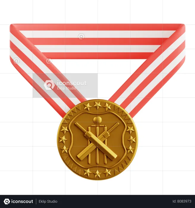 Cricket Medal  3D Icon