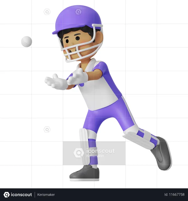 Cricket Passing The Ball Boy  3D Illustration