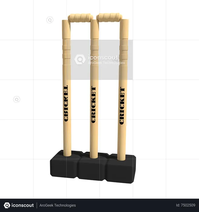 Cricket stump  3D Icon
