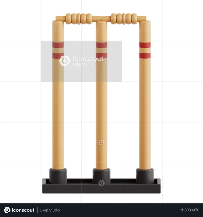 Cricket Stump  3D Icon