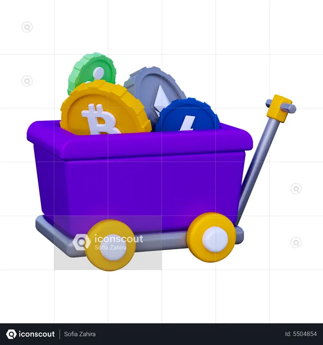 Carro criptográfico  3D Icon