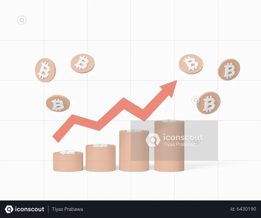 Crecimiento criptográfico  3D Icon