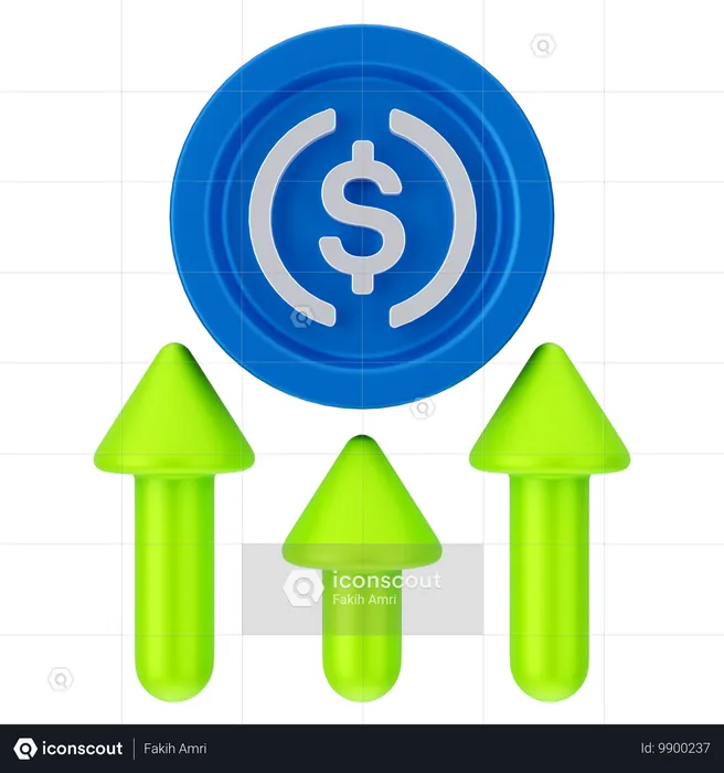 Crescimento criptográfico  3D Icon