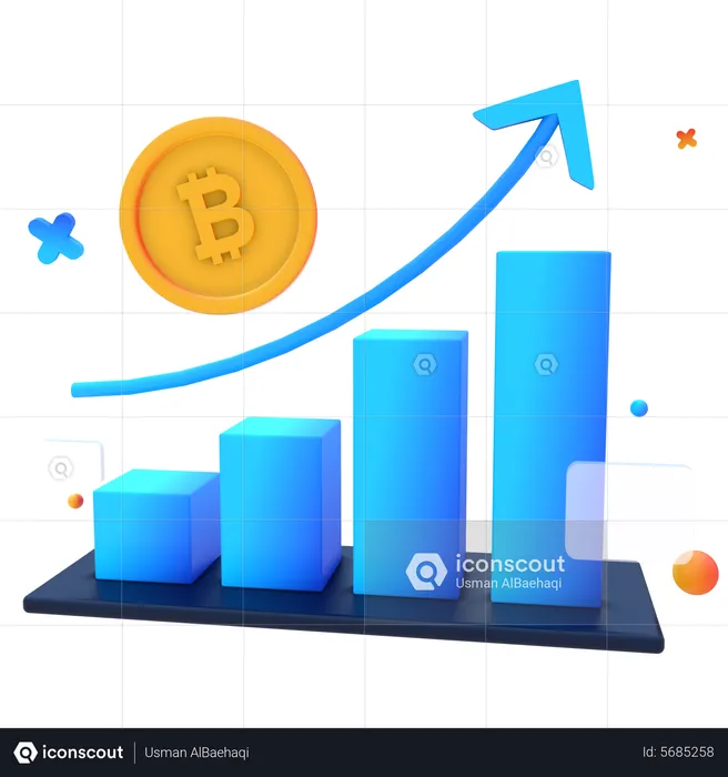 Crescimento criptográfico  3D Icon