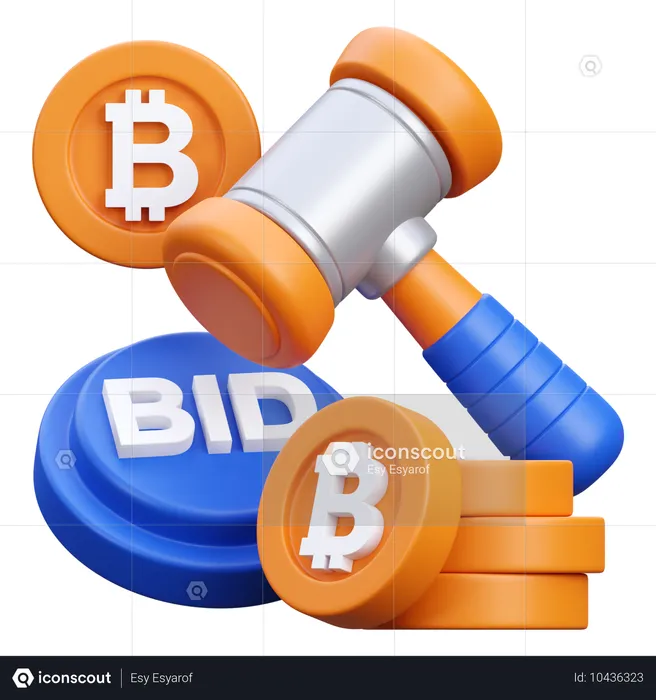 Leilão de criptografia  3D Icon