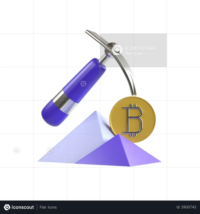 Minería criptográfica  3D Illustration