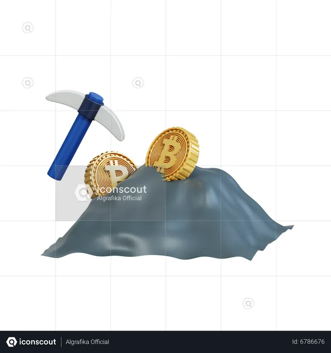 Minería criptográfica  3D Icon