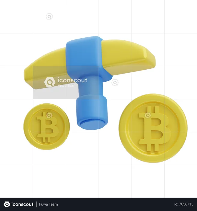 Minería criptográfica  3D Icon