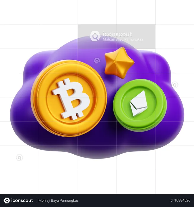 Nuvem criptografada  3D Icon