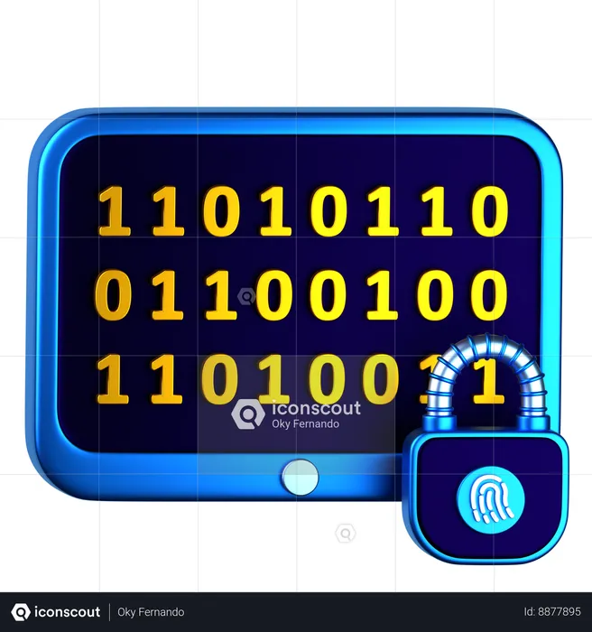 Criptografia de dados  3D Icon