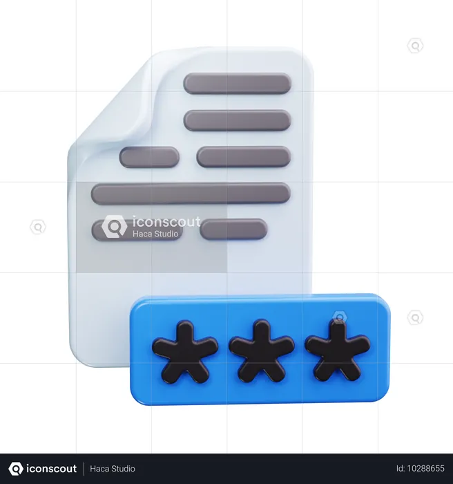 Criptografia de dados  3D Icon