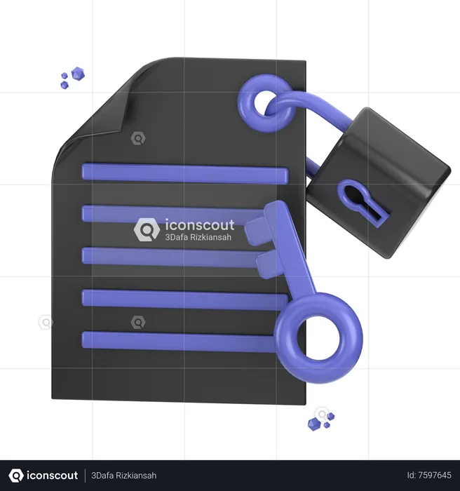 Criptografia de dados  3D Icon