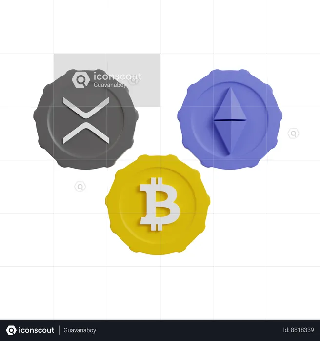 Moeda criptográfica  3D Icon