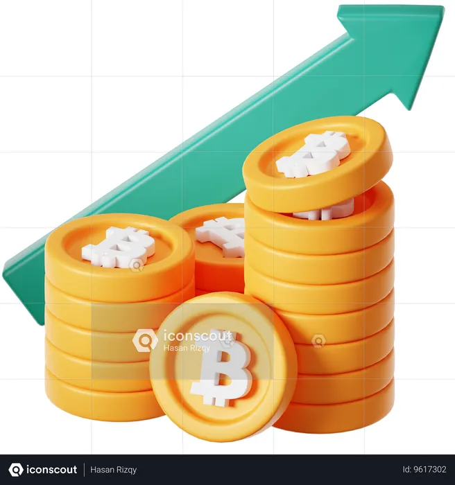 Crescimento da criptomoeda  3D Icon