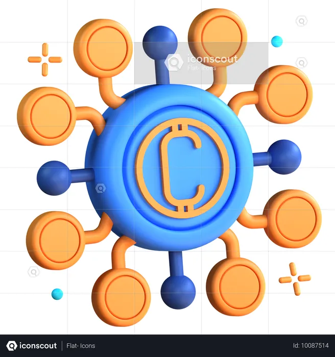 Rede de criptomoeda  3D Icon