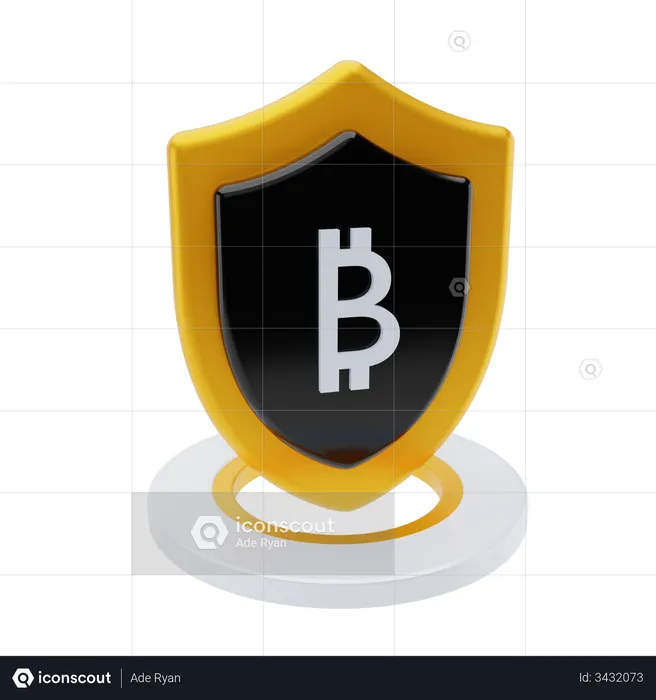 Criptomoeda segura  3D Illustration