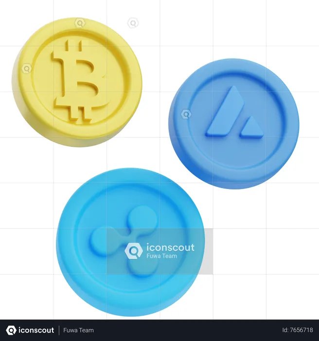 Moedas criptográficas  3D Icon