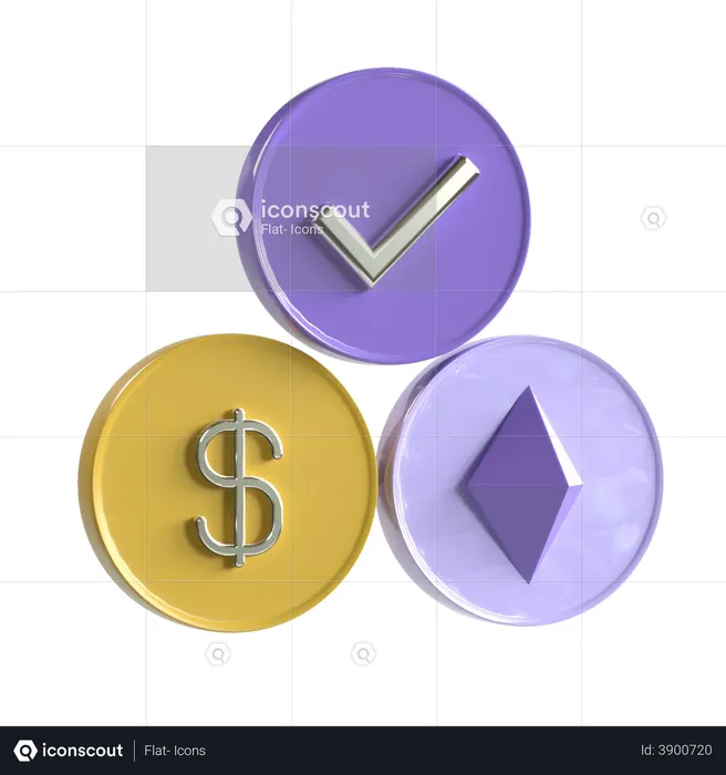 Criptomoneda aceptada  3D Icon