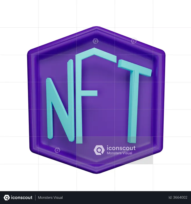 NFT de criptomonedas  3D Illustration