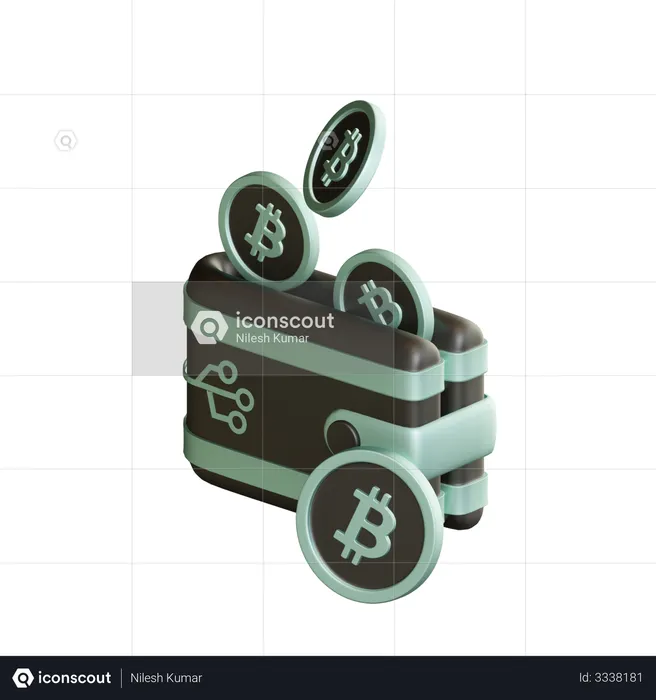 Monedero criptográfico  3D Illustration