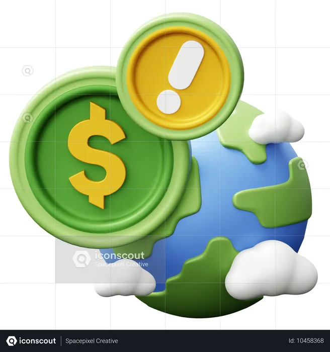 Crise da economia global  3D Icon