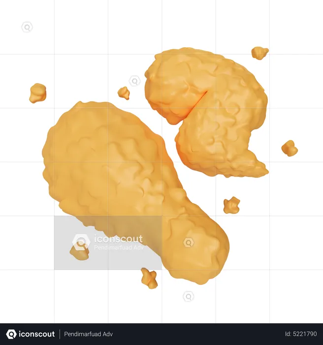 Crispy Fried Chicken  3D Icon