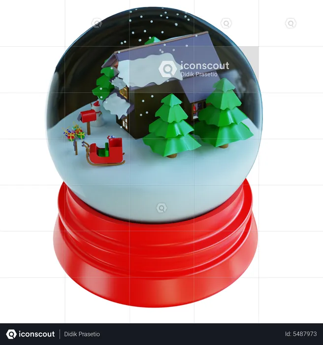 Bola de neve de cristal  3D Icon