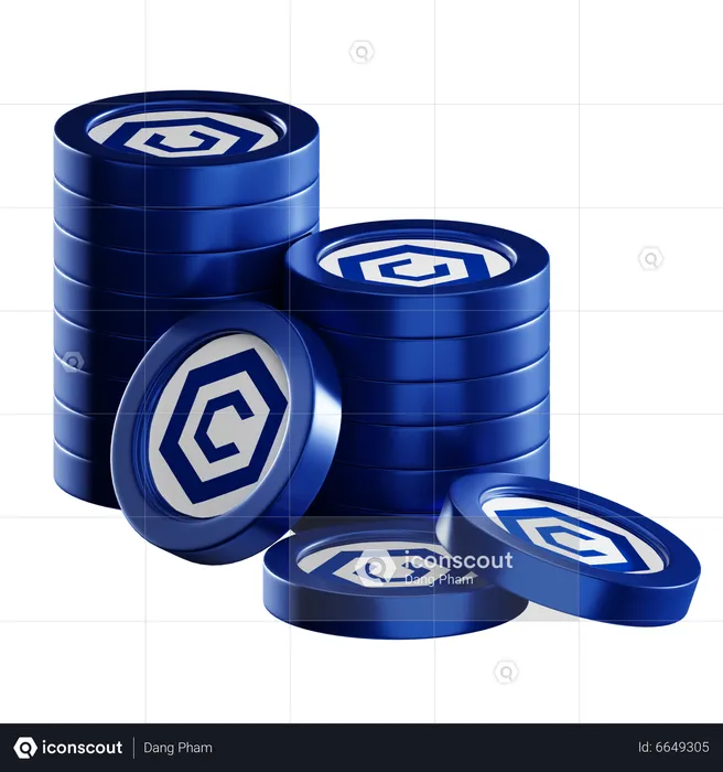 Cro Coin Stacks  3D Icon