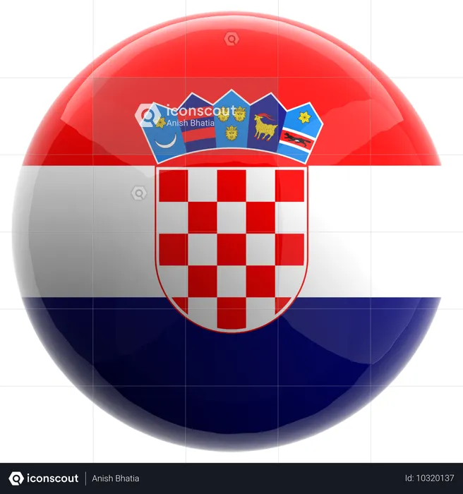 Croacia Flag 3D Icon