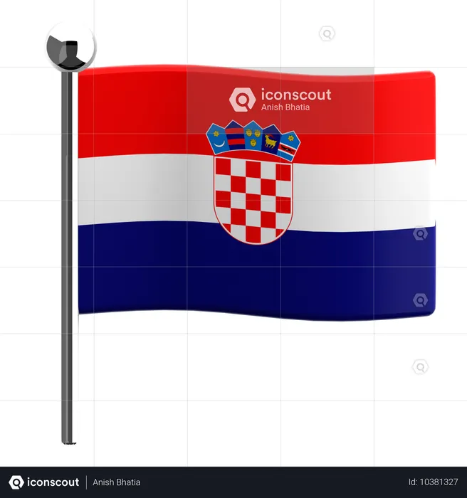 Croatia Flag 3D Icon