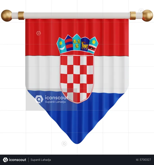 Croatia Flag Flag 3D Icon