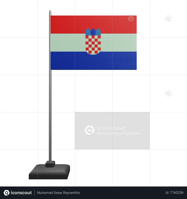 クロアチアの国旗 Flag 3D Icon