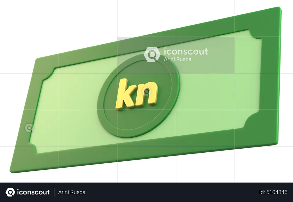 Croatian Kuna Money  3D Icon