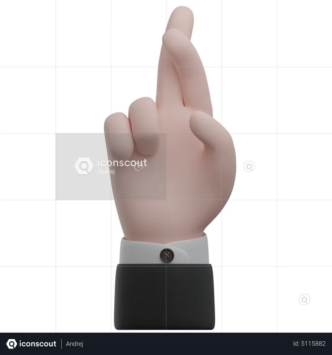 Croisons les doigts, gestes de la main  3D Icon