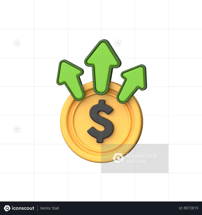 Croissance  3D Icon