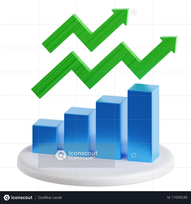 Croissance  3D Icon