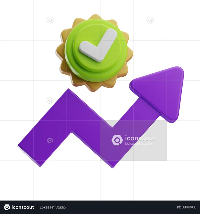 Croissance  3D Icon