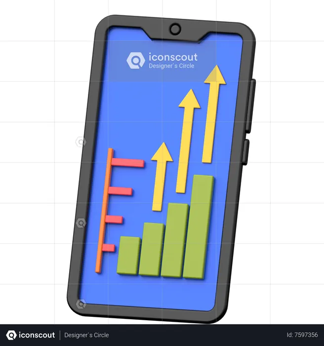 Croissance des ventes en ligne  3D Icon