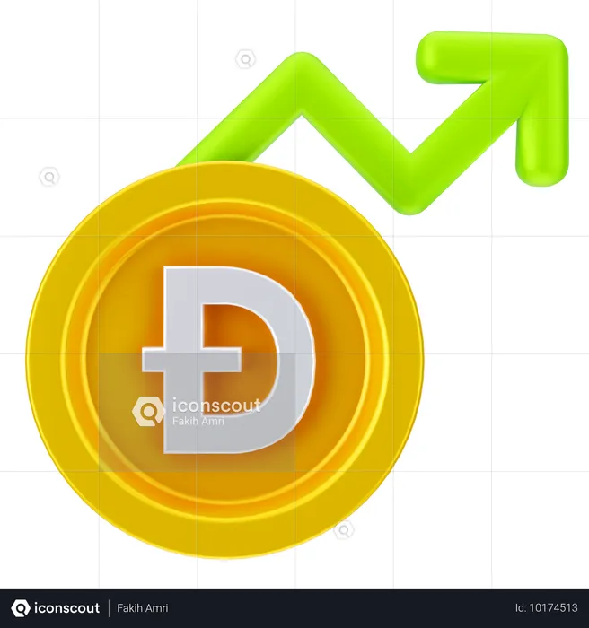 Croissance du Dogecoin  3D Icon