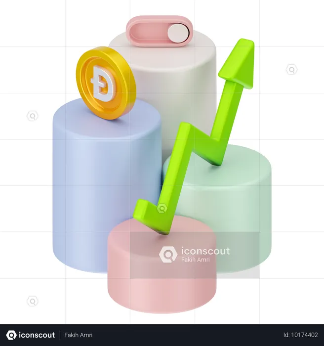 Croissance du Dogecoin  3D Icon